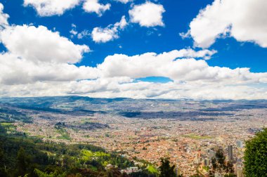 Cityscape Bogota Kolombiya Monserrate üzerinden