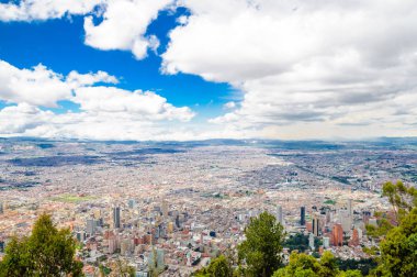 Cityscape Bogota Kolombiya Monserrate üzerinden