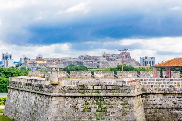 Міський пейзаж Картахенскім з міську стіну — стокове фото