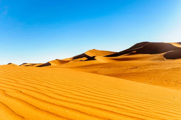 Dune nel dessert del Marocco di Mhamid — Foto Stock