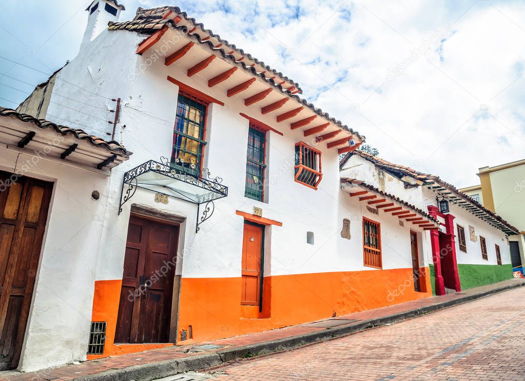 colorful colonial buildings in Bogota