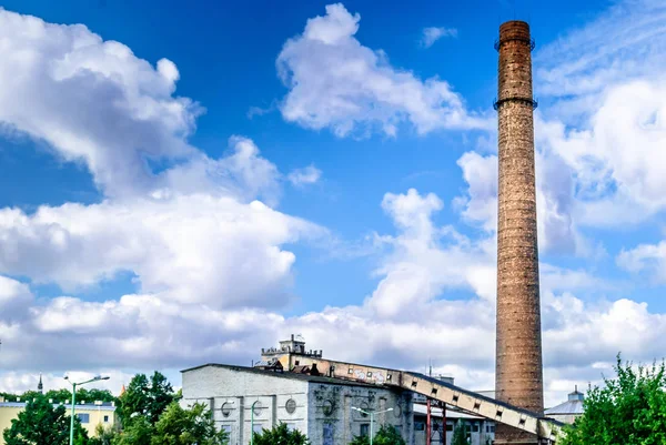 Old chimney of factory by tallinn in Estonia — Stock Photo, Image