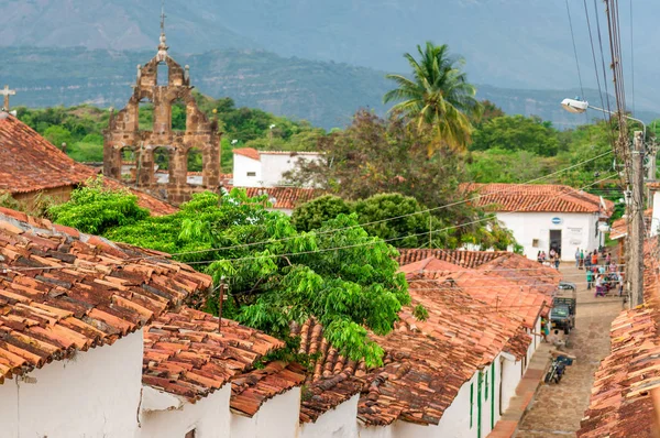 殖民地的村庄 Guane 桑坦德-哥伦比亚 — 图库照片