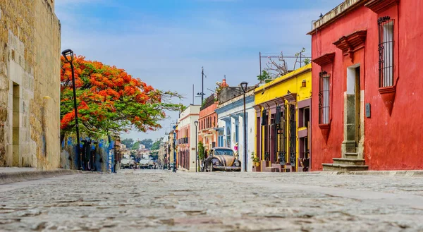 Колониальные буидлинги в старом городе Оахака в Мексике — стоковое фото