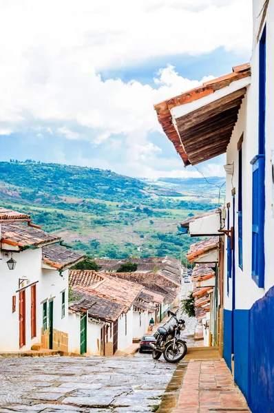 Colonial buidlings in the streets of Barichara - Colombia — Stock Photo, Image