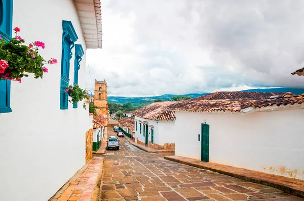 Colonial buidlings in the streets of Barichara - Colombia — Stock Photo, Image