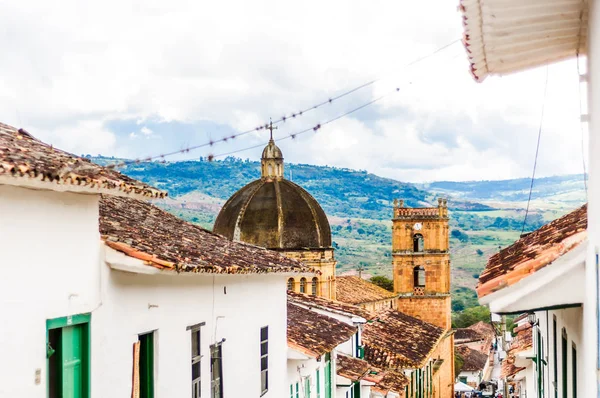 Colonial buidlings in the streets of Barichara - Colombia — Stock Photo, Image