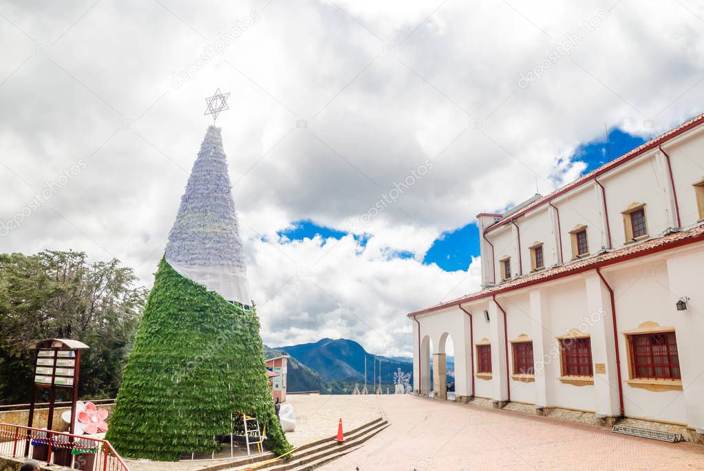 Christmas tree on top of Monserrate in Bogota - Colombia