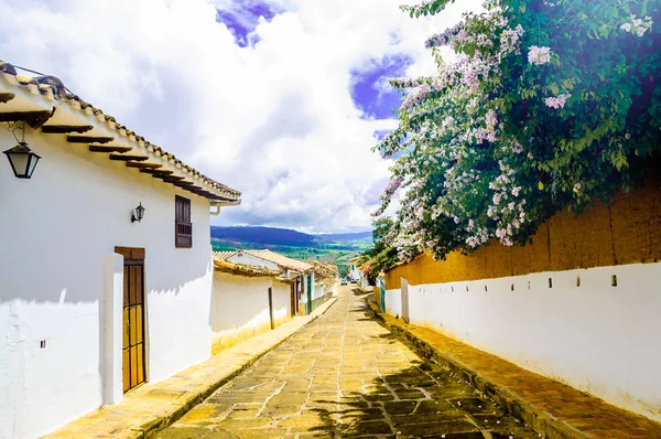 Edificios coloniales en las calles de Barichara - Colombia — Foto de Stock