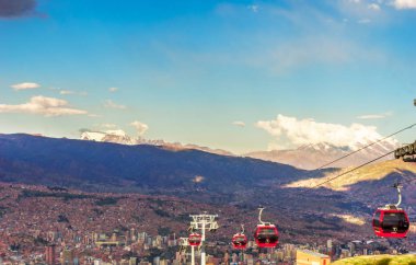 Teleferik ve la paz, Bolivya cityscape