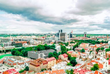 Cityscape tarihi eski şehir, Tallinn - Estonya