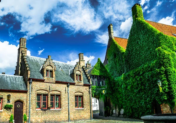 Historical stone buildings in Bruges - Belgium — Stock Photo, Image