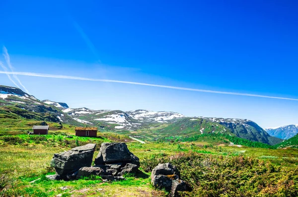 Norveç'in yaz aylarında dağ manzarası — Stok fotoğraf