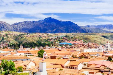 Cityscape of colonial town of Sucre - Bolivia clipart