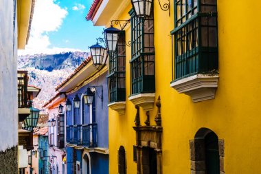 Jaen Caddesi La Paz-Bolivya tarafından sömürge binaları