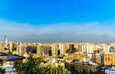 Panoramic cityscape of Santiago de Chile clipart