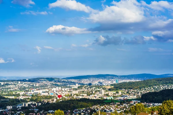 Вид Воздуха Город Цюрих Бергдиэтикона Швейцария — стоковое фото