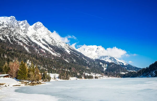Winterlandschap Aan Het Hintersteiner Meer Tirol Oostenrijk — Stockfoto