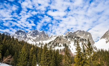 Avusturya, Alpler 'deki Idyllic kış dağ manzarası