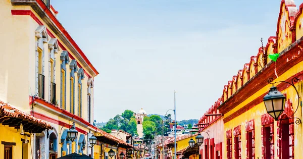 Zicht Voetgangersstraat San Cristobal Las Casas Chiapas Mexico — Stockfoto