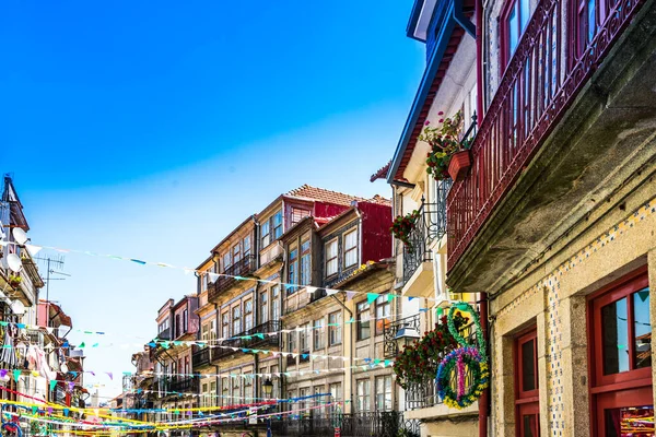 Portekiz Eski Porto Kasabasındaki Renkli Tarihi Binalar — Stok fotoğraf