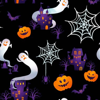 Mutlu Cadılar Bayramı arka plan görüntüsü suluboya boya tarafından touch