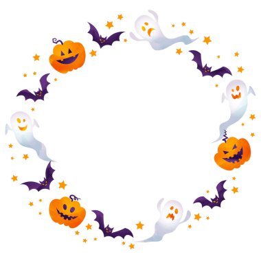 Cadılar Bayramı çerçeve tarafından suluboya boya dokunmatik