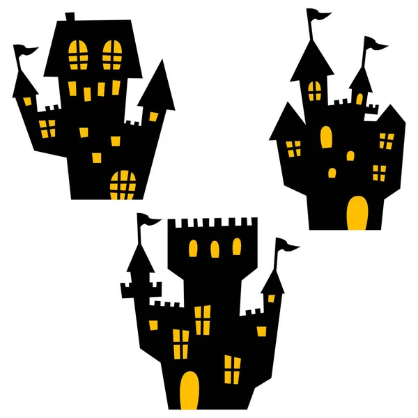 Iconos de Halloween / mansión encantada — Vector de stock