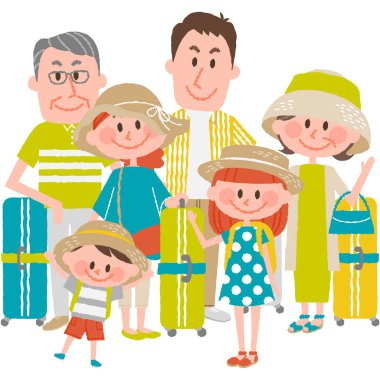 Aile gezisi - yaz tatili için gidiş iyi bir aile