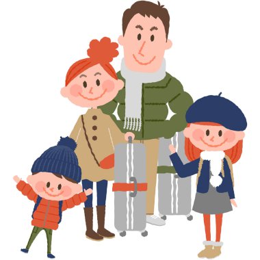Aile gezisi - kış seyahat olacak iyi bir aile