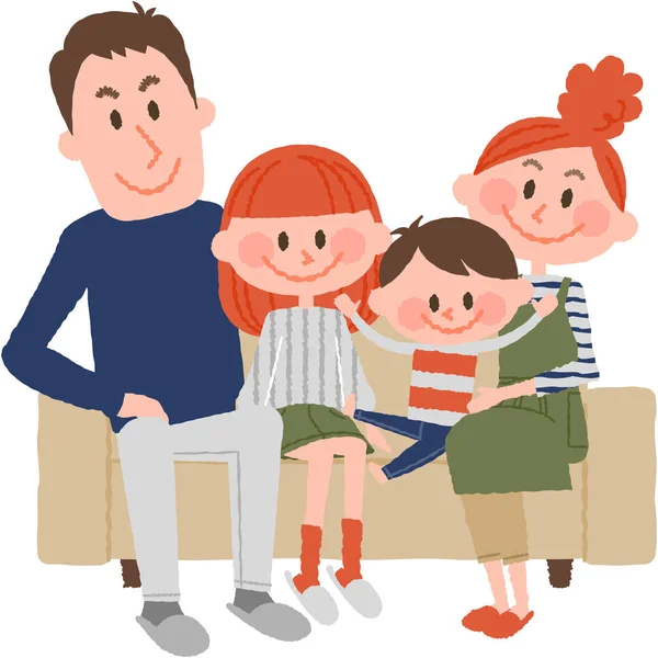 Ένα καλό οικογενειακό εικονογράφηση από διάνυσμα σχεδίασης — Διανυσματικό Αρχείο