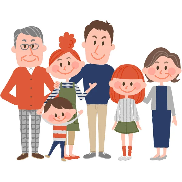 Een goede familie illustratie door vector tekening — Stockvector