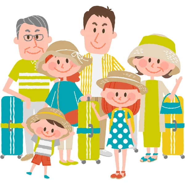 Aile gezisi - yaz tatili için gidiş iyi bir aile