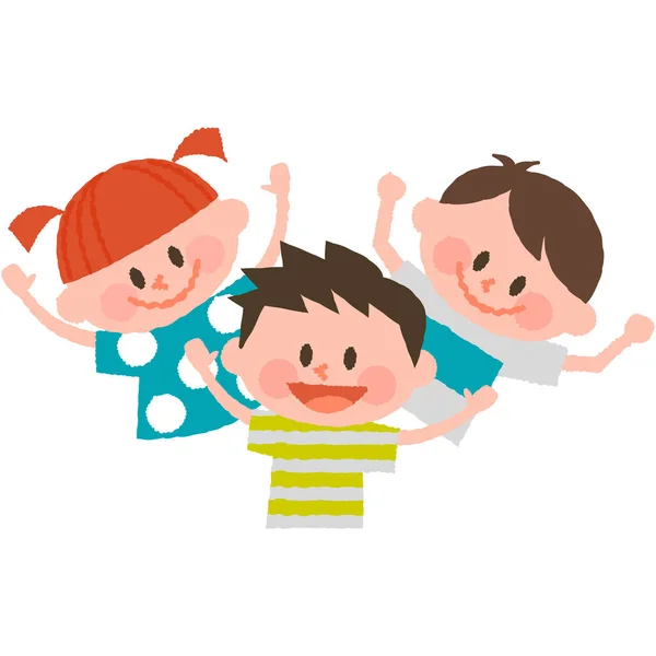 Ilustración vectorial simple de niños animados — Vector de stock