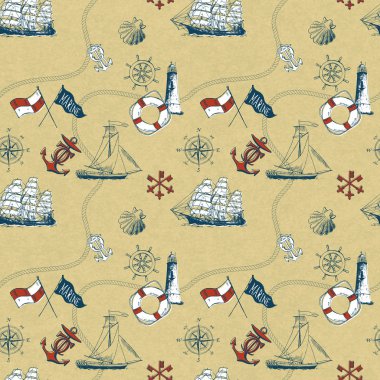 Deniz öğelerin seamless modeli