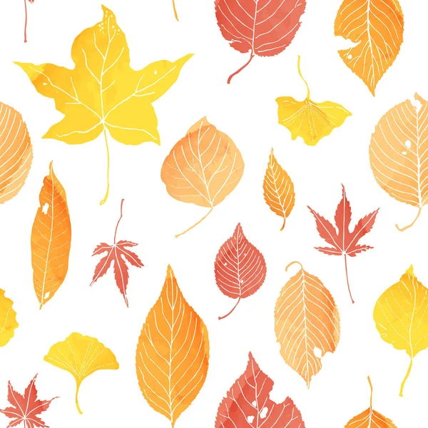 Seamless patern of autumn leaves — Stock Vector