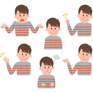 bir çocuğun çeşitli yüz ifadeleri gösterimi