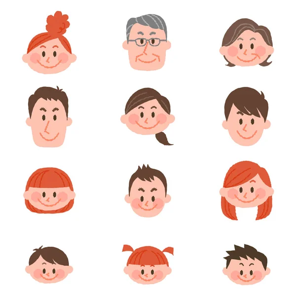 Personas de varias edades con ilustración vectorial — Vector de stock