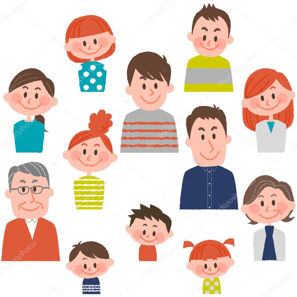 people of various ages with vector illustration