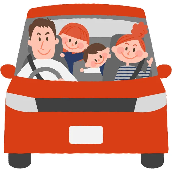 Aile araba ile gitmek — Stok Vektör