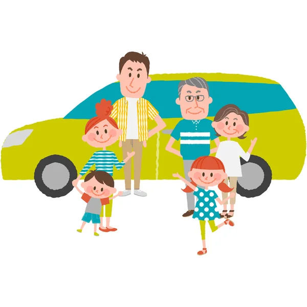 The family to go out by car — Stock Illustration The family to go out by car Royalty Free Stock Vectors