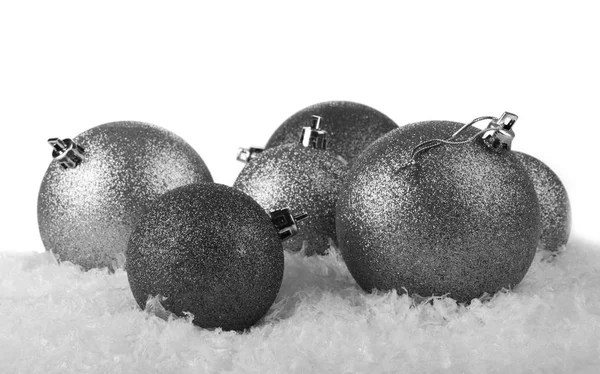 Gray christmas balls — Stock Photo, Image