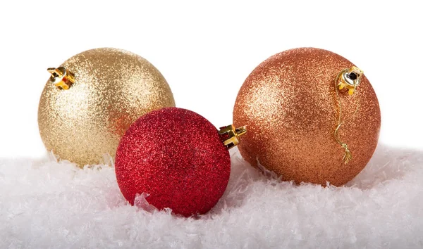 Tři vánoční koule — Stock fotografie