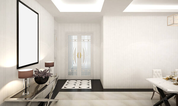 The luxury interior design of foyer and hall