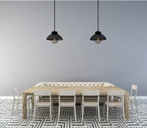 Design de interiores de mesa de jantar e sala de jantar — Fotografia de Stock