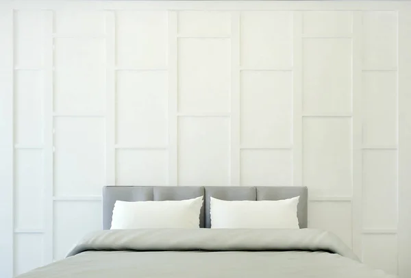 Inredning och design konceptidé av lyx vita sovrum och vägg mönster bakgrund — Stockfoto
