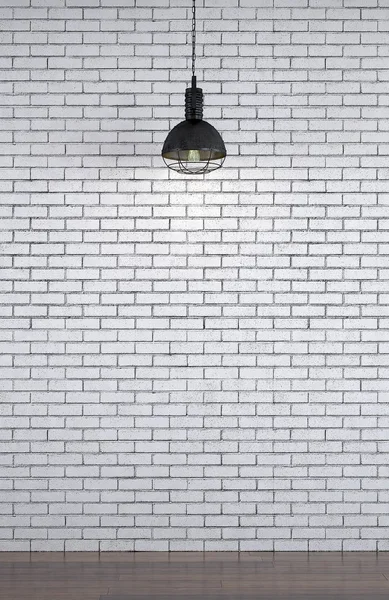 Loft oturma odası iç tasarım ve tuğla duvar