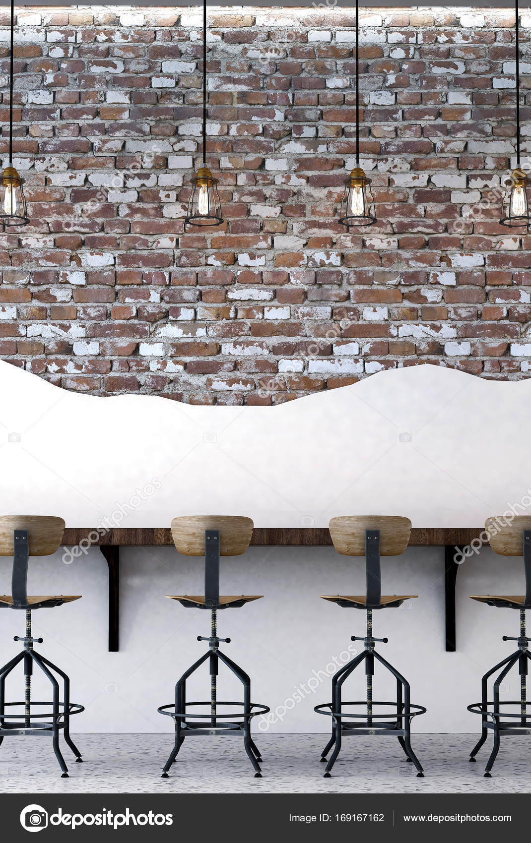 The industrial design interior of lounge bar and wooden chairs and ... The industrial design interior of lounge bar and wooden chairs and ...