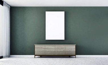 Salon ve oturma odası ve gree duvar doku iç tasarım ve resim çerçevesi