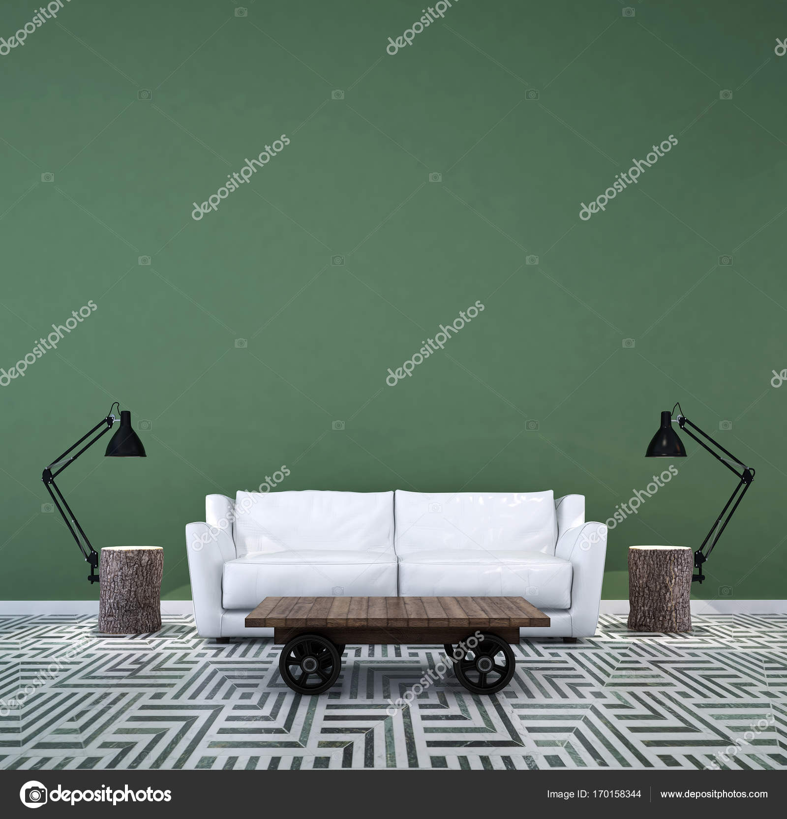 El Diseno Interior De Salon Y Sala De Estar Y Sofa Textura Verde